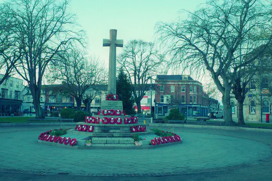 A photograph of Exmouth's war memorial.